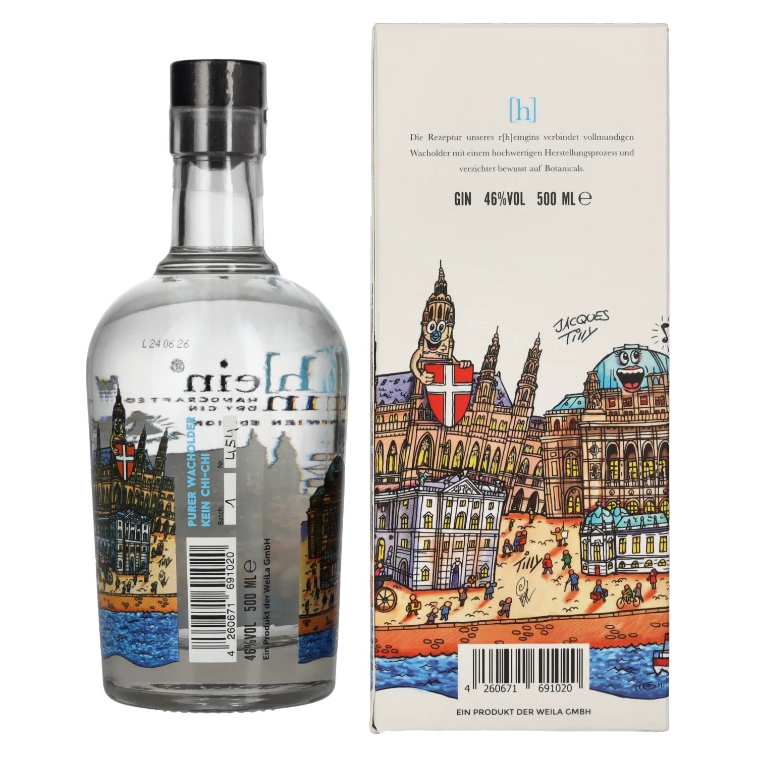 r[h]eingin Handcrafted Dry Gin Wien Edition 46% Vol. 0,5l in geschenkverpakking