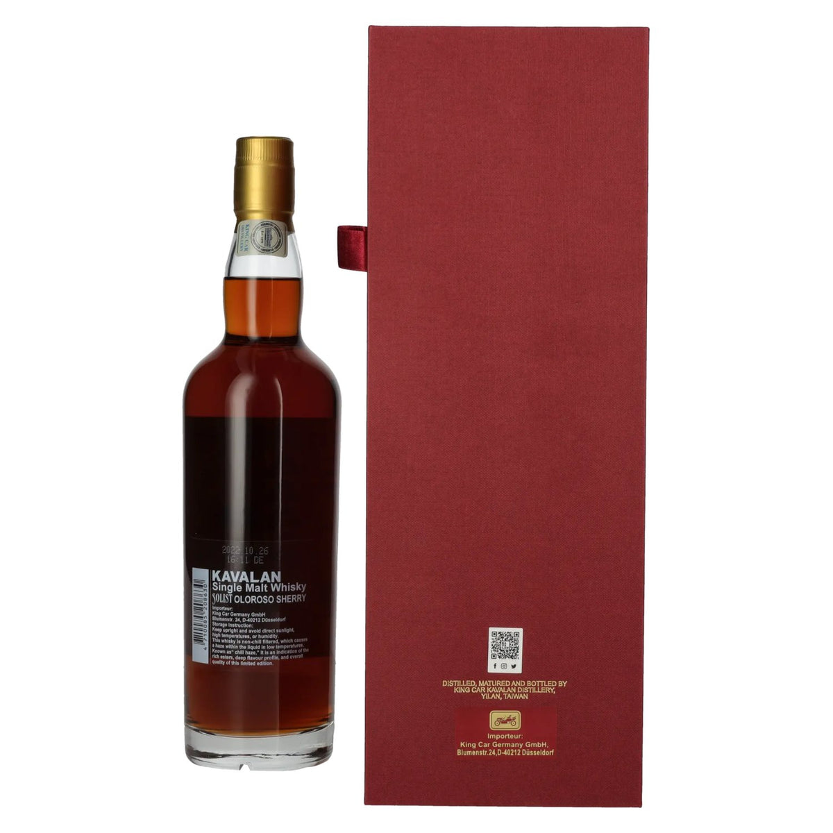 Kavalan Whisky SOLIST single malt vieilli en fût de sherry Oloroso, 59,4 % vol., 0,7 l, dans un coffret cadeau