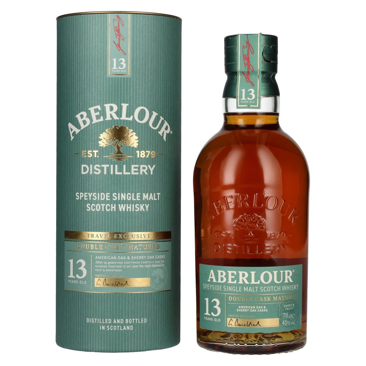 Aberlour 13 Years Old DOUBLE CASK MATURED Travel Exclusive Speyside Single Malt 40% Vol. 0,7l in gift box