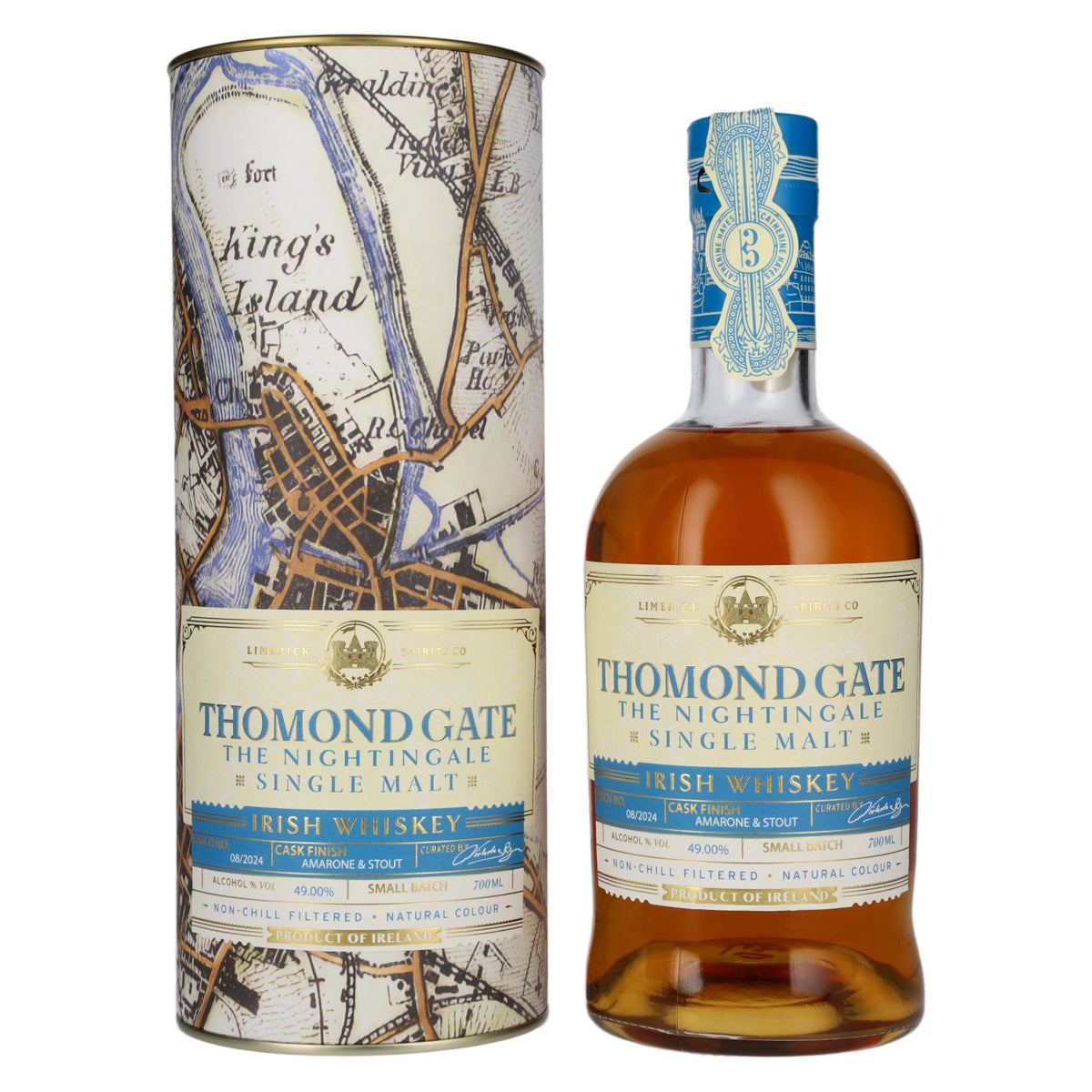 Thomond Gate The Nightingale Single Malt Irish Whisky 49% ABV 0.7l in a gift box