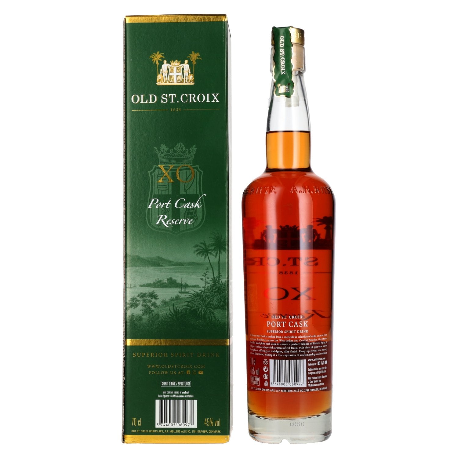 Old St. Croix A.H. Riise X.O. Reserve Port Cask Superior Spirit Drink 45% vol. 0,7l en coffret cadeau