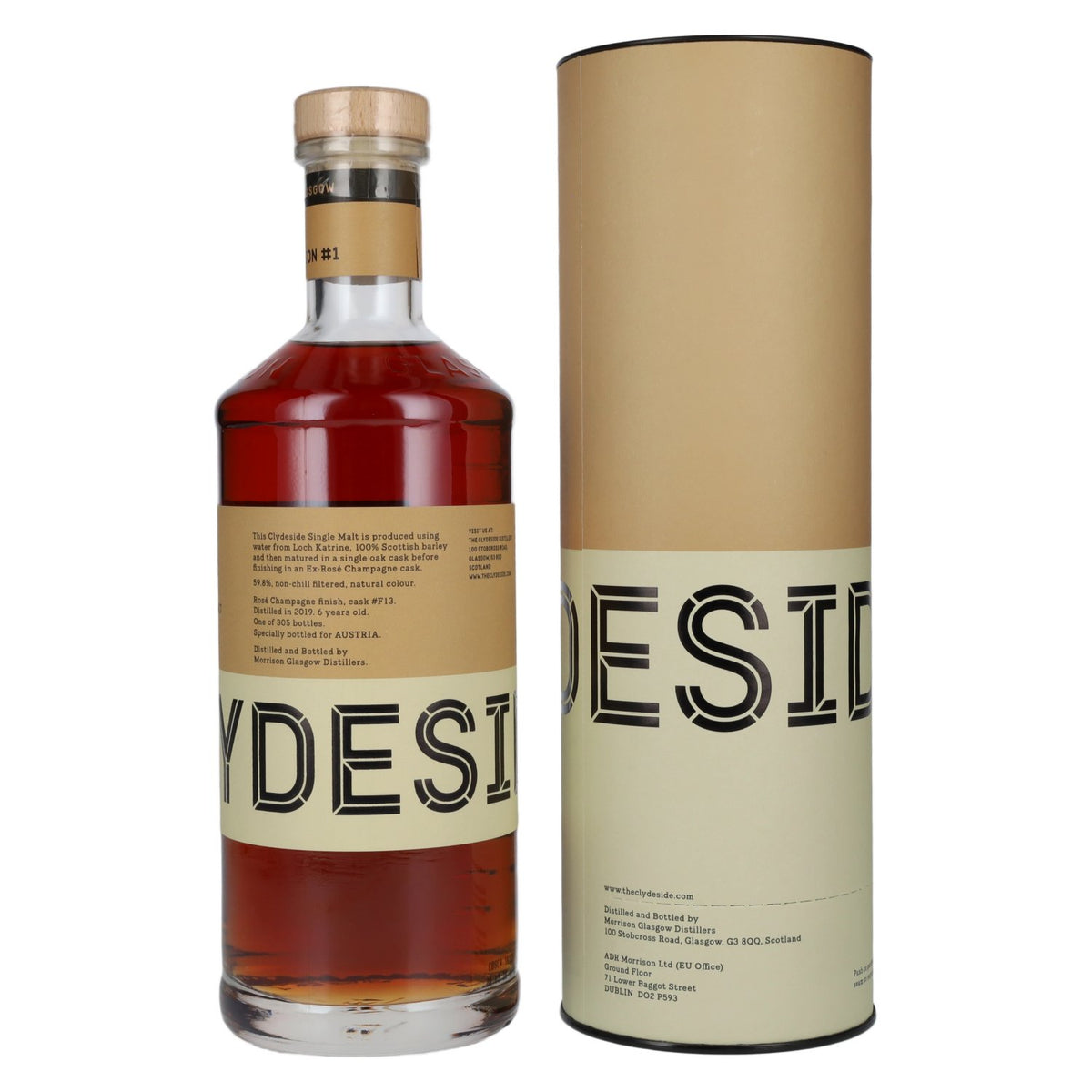 Clydeside AUSTRIA EDITION #1 Rosé Champagne Cask Finish Lowland Single Malt 59.8% vol. 0.7 l in a gift box