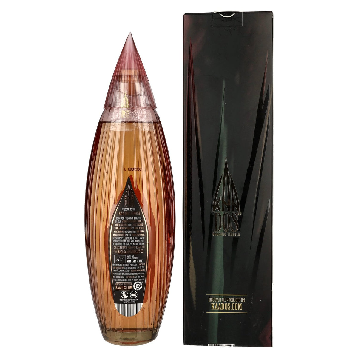 Kaa Dos Selection Organic Tequila BLANCO ROSADO 100% Puro de Agave Azul 40% Vol. 0,7l in Geschenkbox