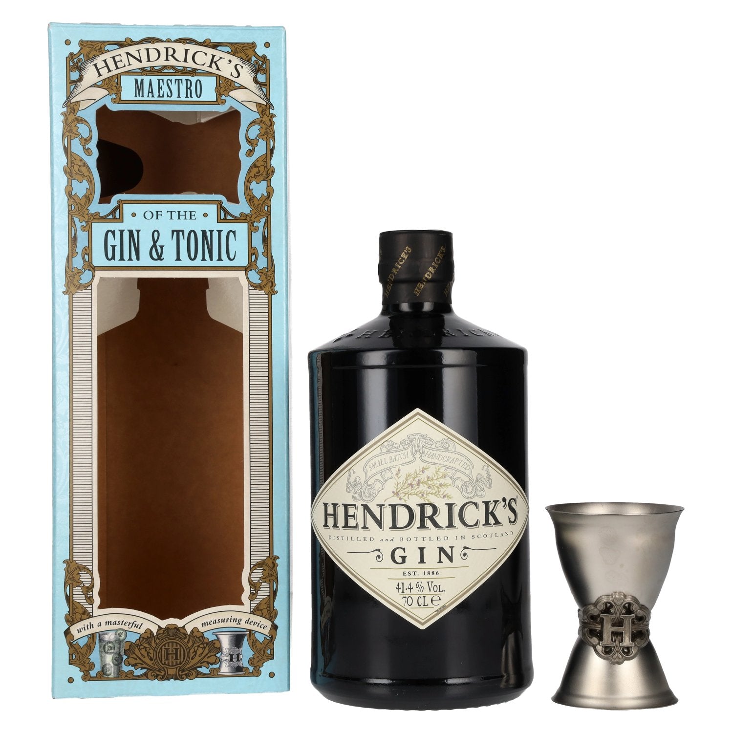 Hendrick's Gin 41,4% vol. 0,7l en boîte cadeau avec gobelet gradué