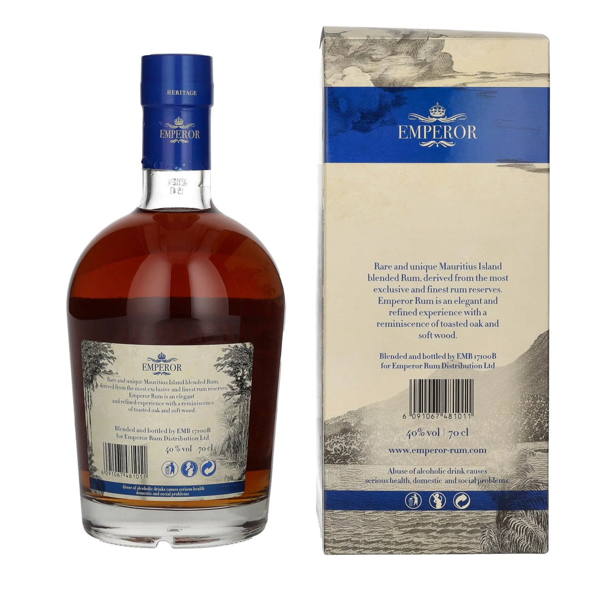 Emperor Mauritian Rum Heritage 40% ABV, 0.7 litres, in a gift box