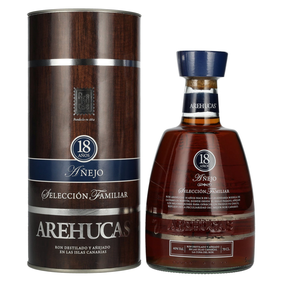 Ron Arehucas 18 Años Añejo Selección Familiar 40% vol. 0,7 l in geschenkverpakking