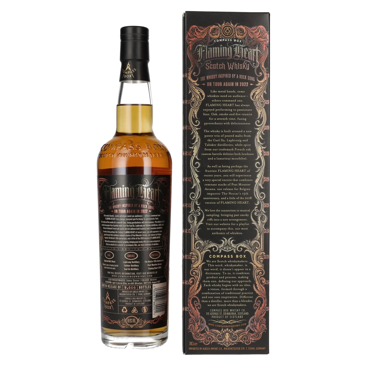 Compass Box FLAMING HEART Blended Malt Limited Edition 2022 48,9% vol. 0,7l en boîte cadeau