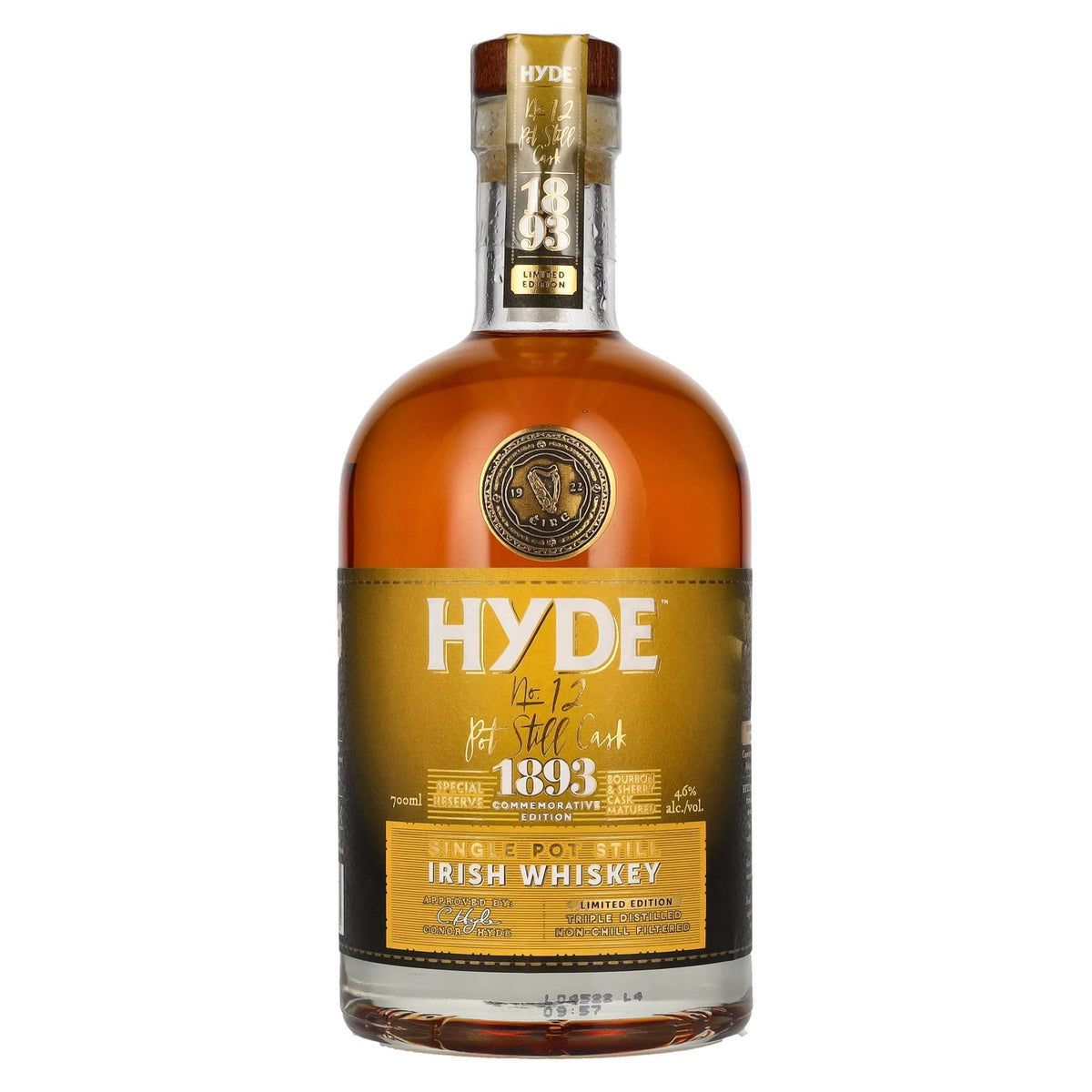 Hyde n° 12 Single POT STILL Cask 1893 Whisky irlandais Édition commémorative 46 % vol. 0,7 l
