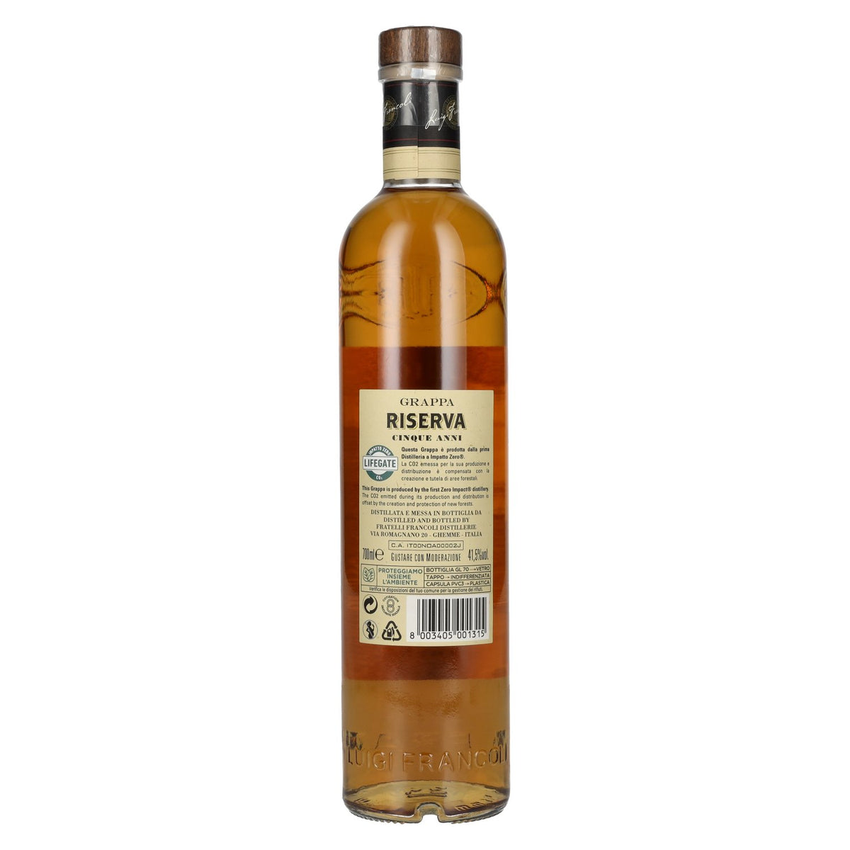 Luigi Francoli Grappa del Piemonte Riserva 5 Anni 41,5% vol. 0,7 l