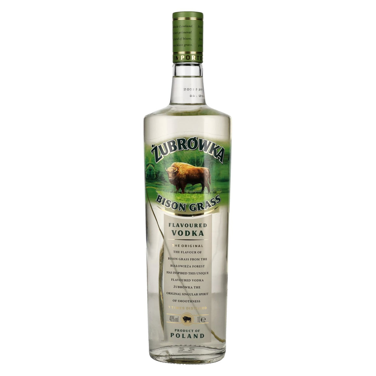 Zubrowka BISON GRASS Flavoured Vodka 40% ABV 1 litre