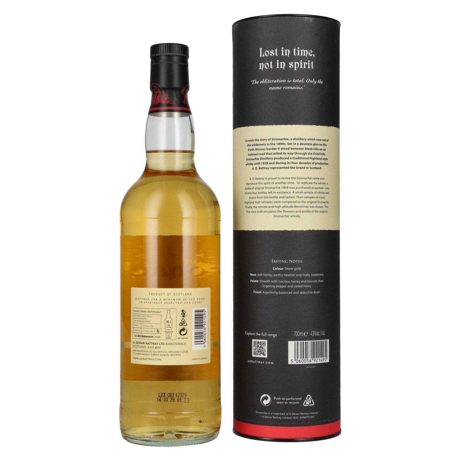 A.D. Rattray Stronachie 10 Years Old Highland Single Malt 43% Vol. 0,7l en boîte cadeau