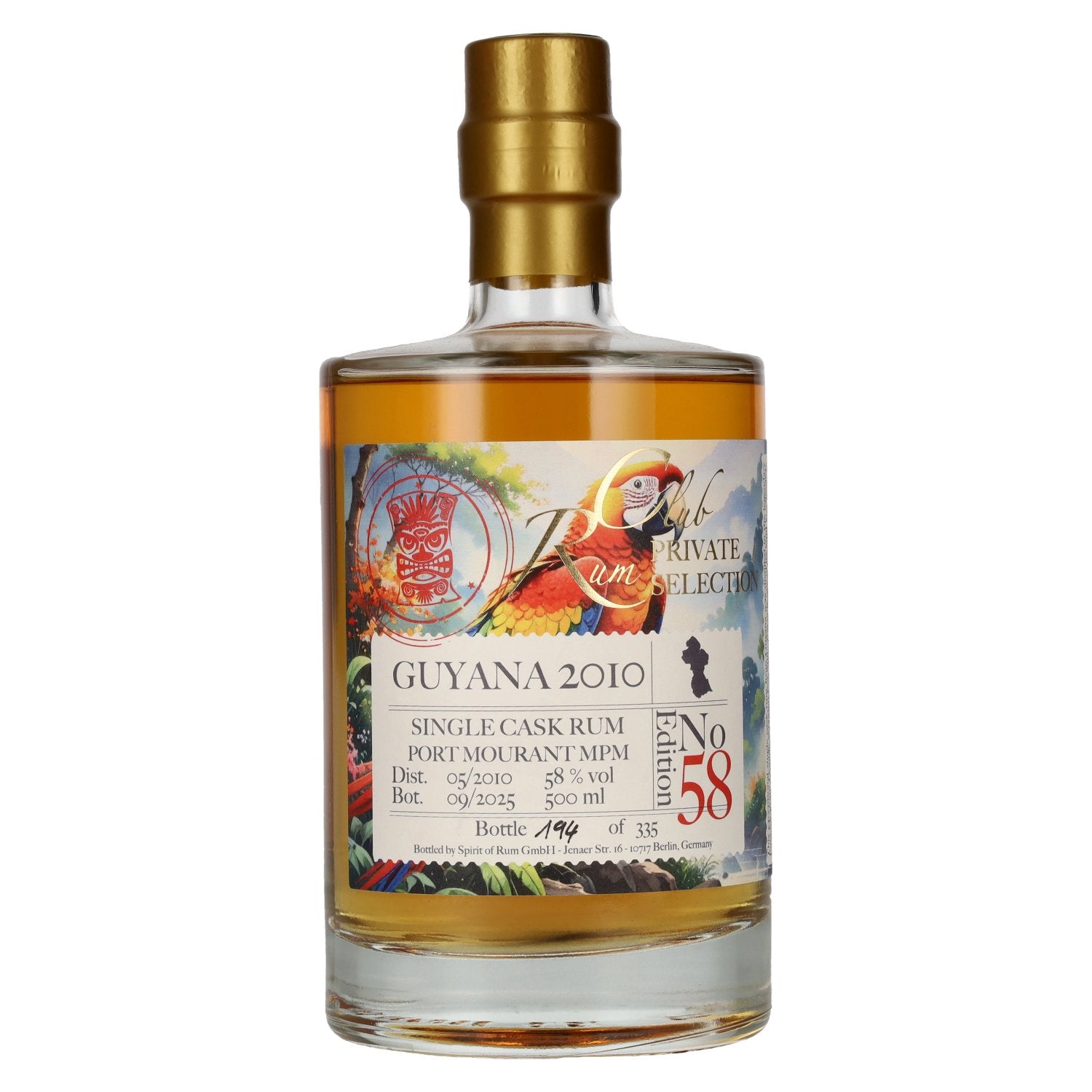 RUM CLUB PRIVATE SELECTION Guyana Single Cask Rum Edition 58 2010 58% Vol. 0,5l