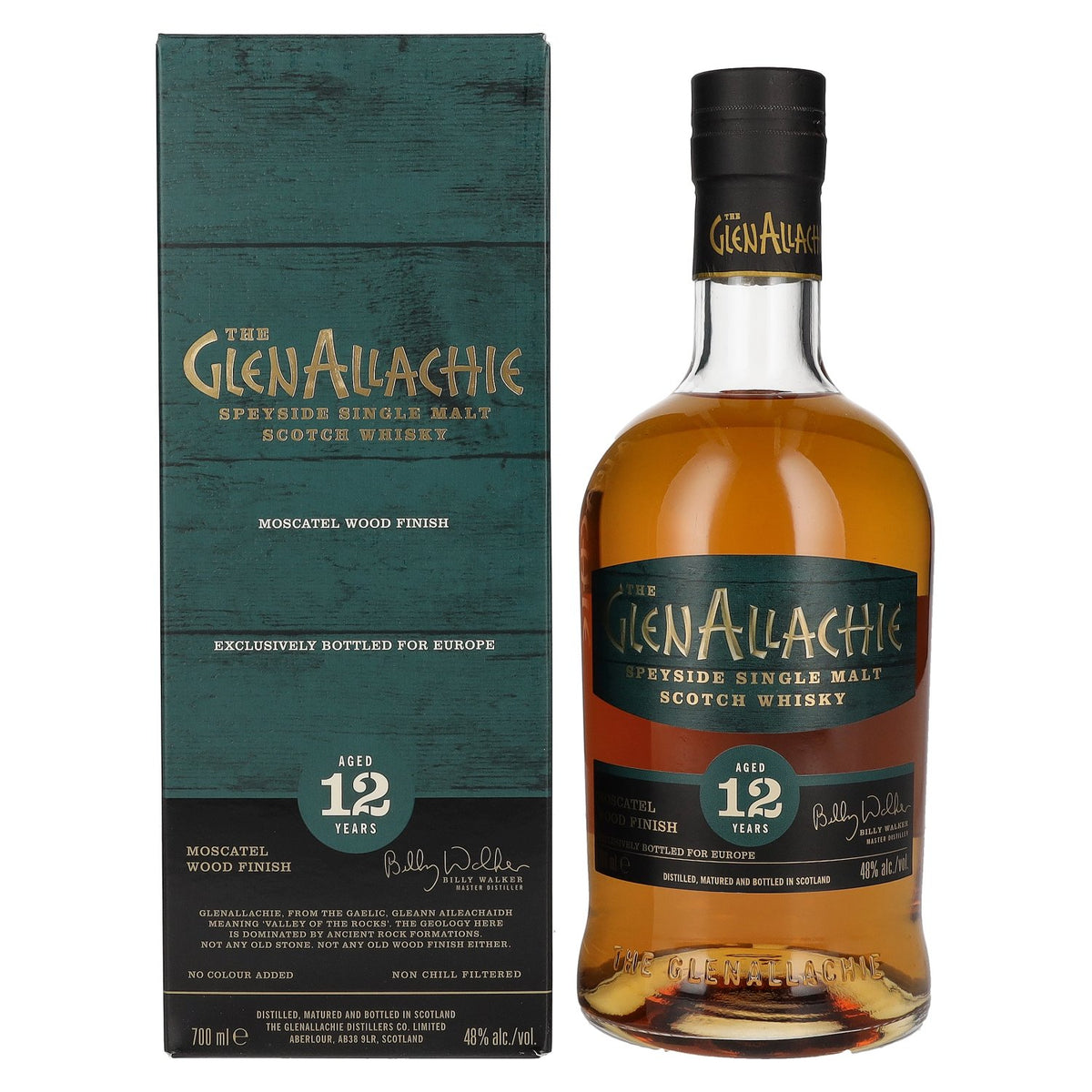 The GlenAllachie 12 ans d'âge MOSCATEL WOOD FINISH 48 % vol. 0,7 l dans un coffret cadeau