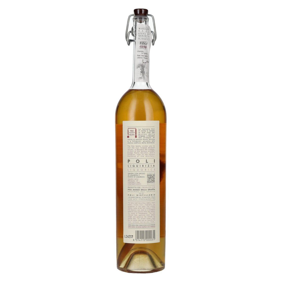 Poli Grappa à la réglisse 40 % vol. 0,5 l