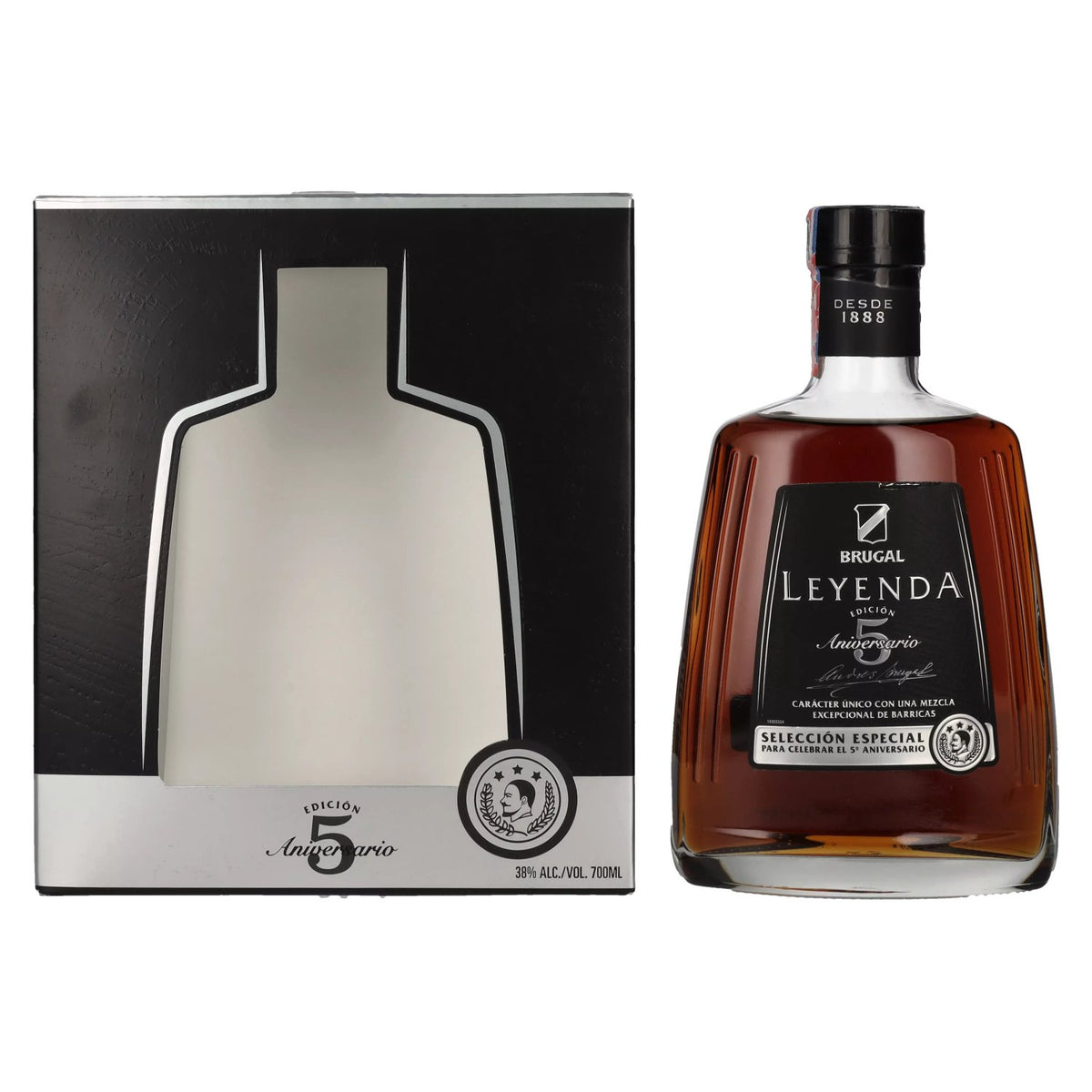 Brugal LEYENDA 5 Years Old Selección Especial 38% vol. 0.7 l in a gift box
