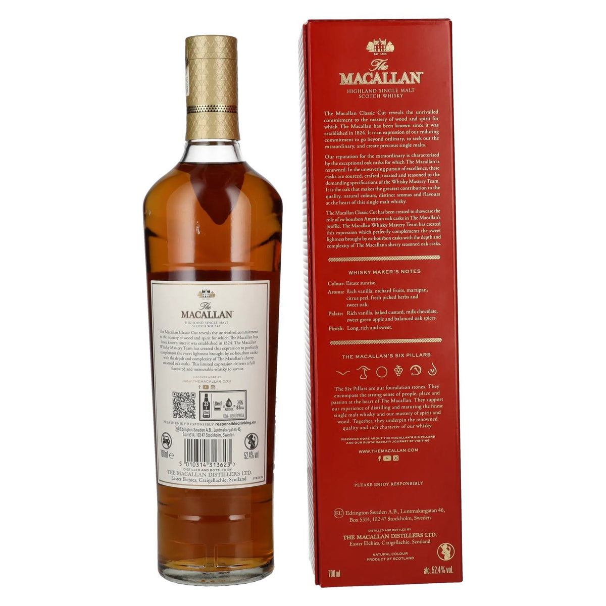 The Macallan CLASSIC CUT Édition limitée 2024 52,4 % vol. 0,7 l dans un coffret cadeau