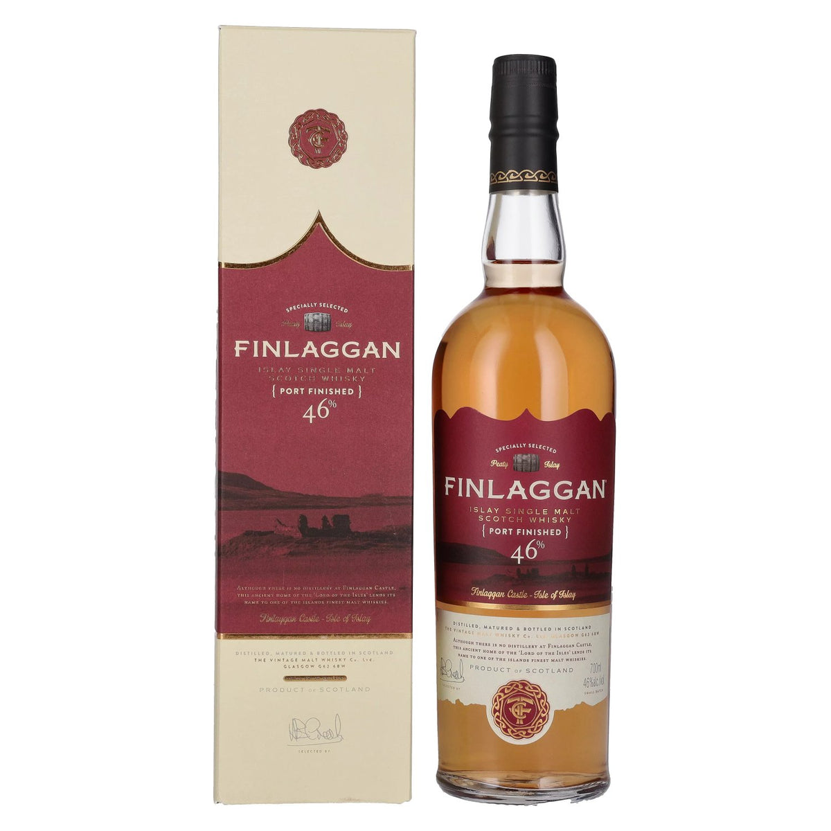 Finlaggan Port Wood Finished Single Malt Whisky 46% ABV, 0.7 l, in a gift box