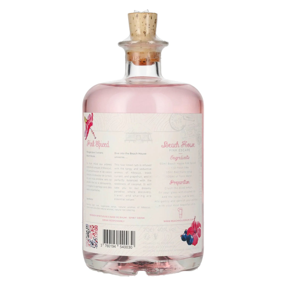 Beach House Pink Spiced 40% ABV 0.7l
