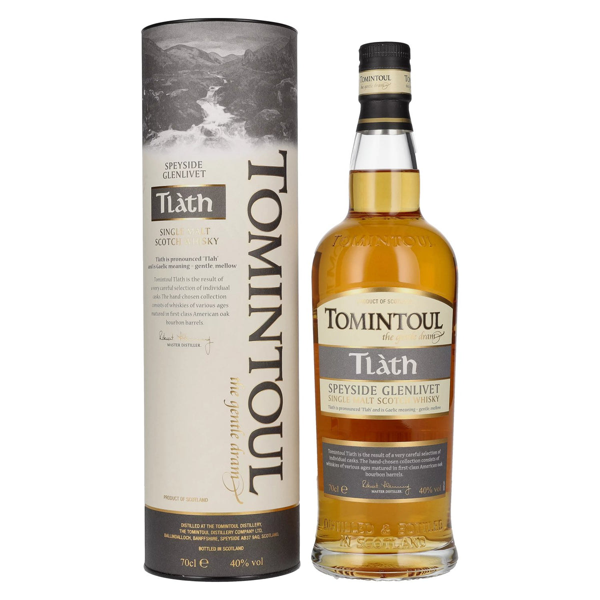 Tomintoul Tlàth Single Malt Scotch Whisky 40% ABV, 0.7 litres, in a gift box