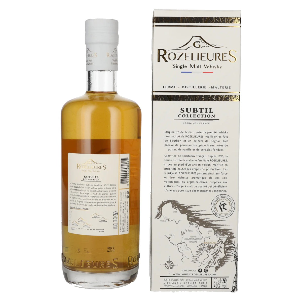 G. Rozelieures SUBTIL COLLECTION Single Malt Whisky 40% Vol. 0,7l in Geschenkbox
