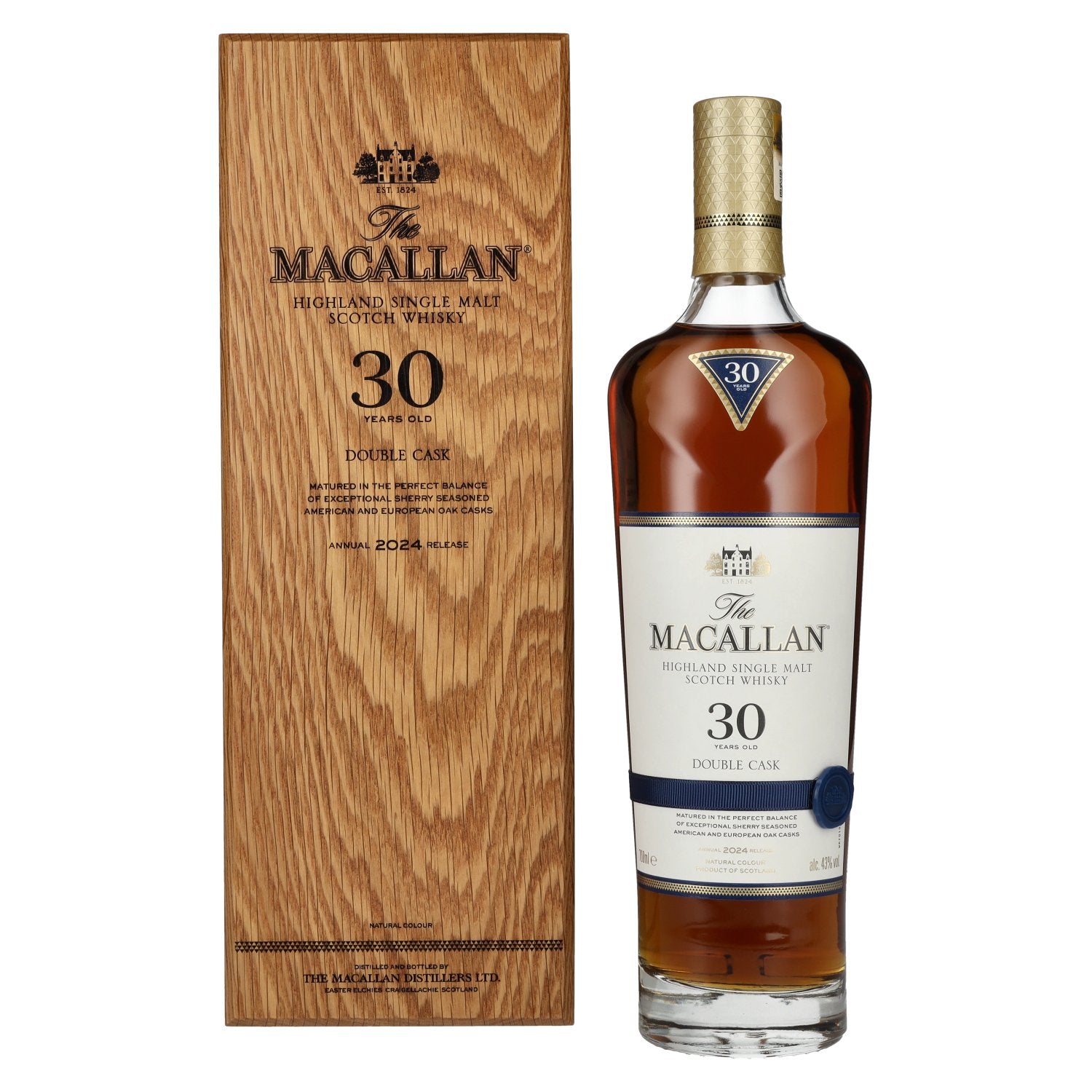 The Macallan 30 Years Old DOUBLE CASK Annual Release 2024 43% vol. 0,7l dans une caisse en bois