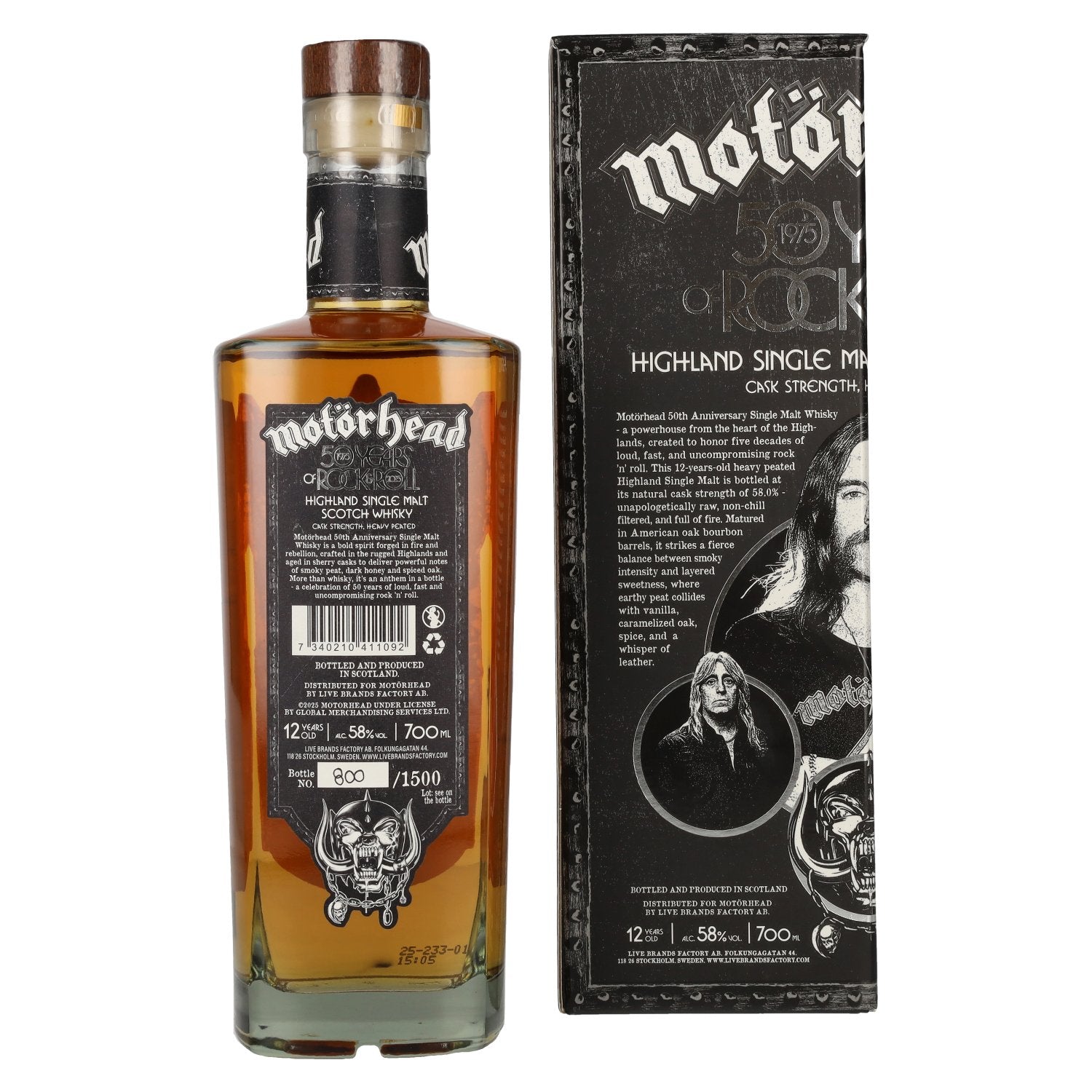 Motörhead 50 Years of Rock &amp; Roll Highland Single Malt Scotch Whisky 58% Vol. 0,7l en coffret cadeau