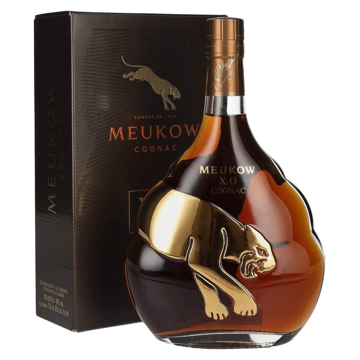Meukow Cognac X.O. Gold 40 % vol., 0,7 l, dans un coffret cadeau