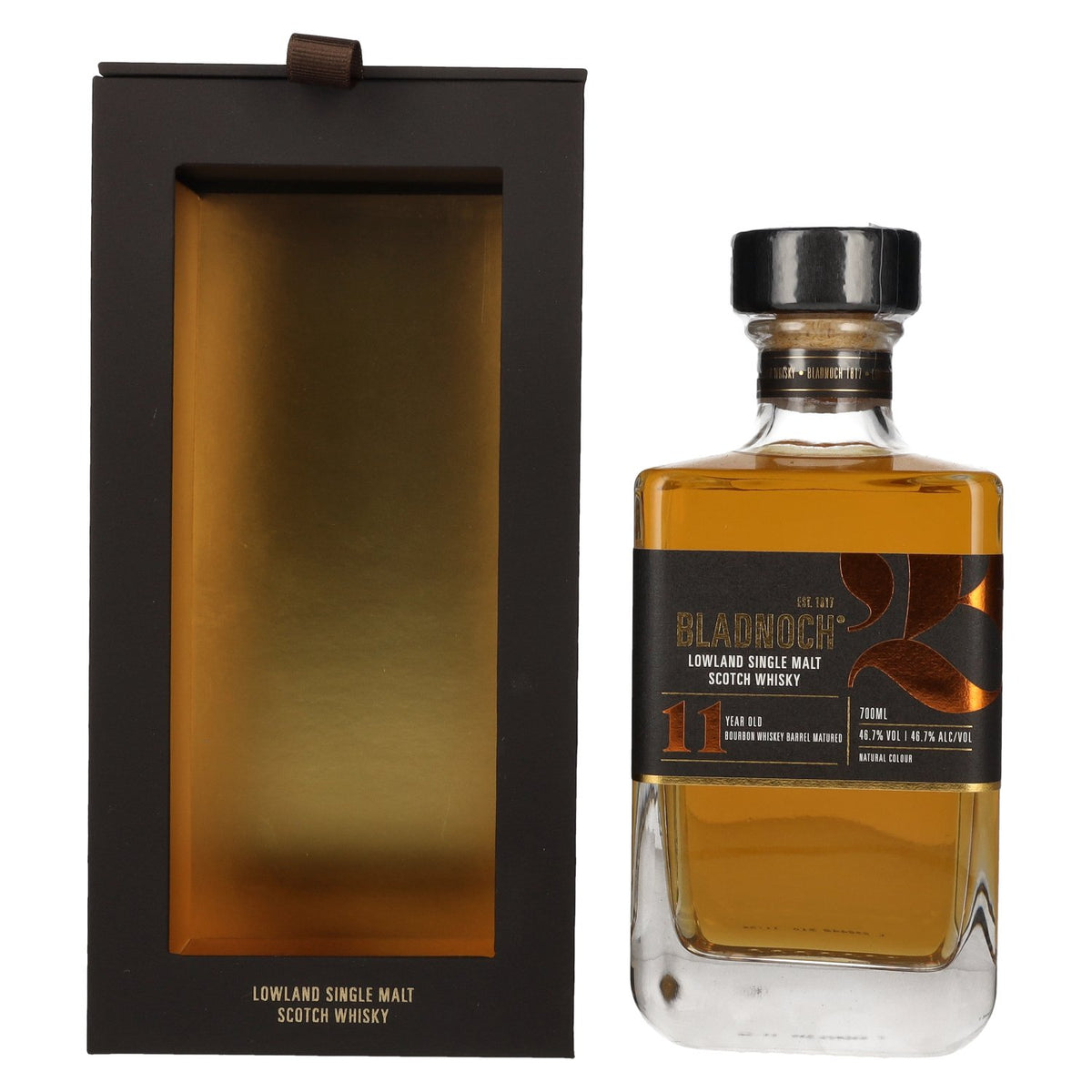 Bladnoch 11 Years Old Lowland Single Malt Scotch Whisky 46.7% ABV, 0.7 litres, in a gift box