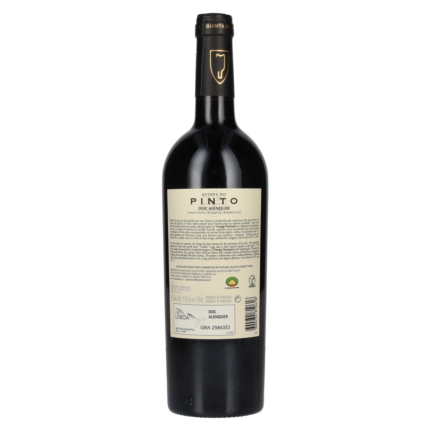 Quinta Do Pinto TOURIGA NACIONAL Reserva DOC Alenquer 2020 14,5% Vol. 0,75l