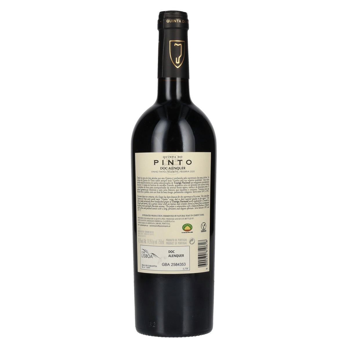 Quinta Do Pinto TOURIGA NACIONAL Reserva DOC Alenquer 2020 14,5% Vol. 0,75l