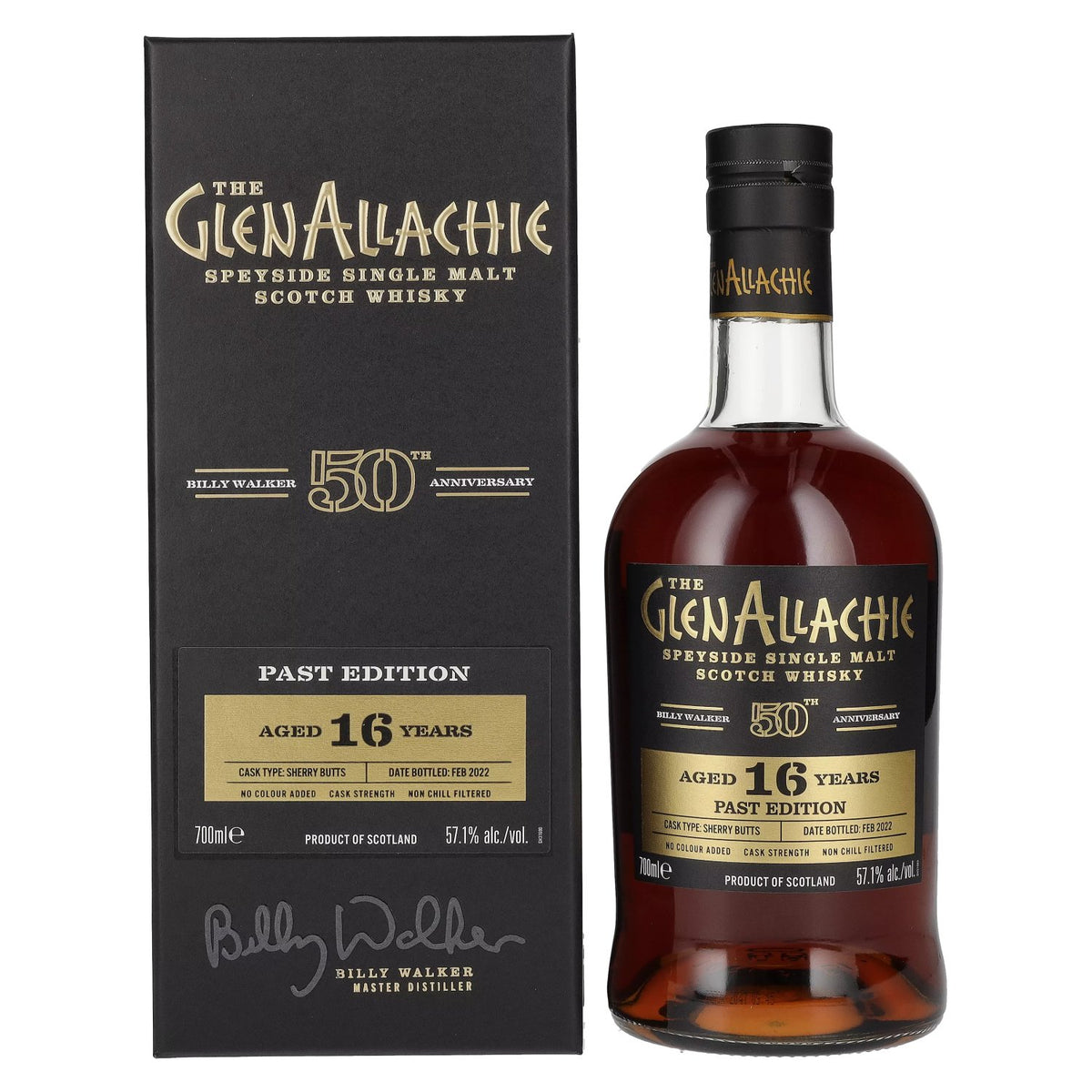 The GlenAllachie 16 Years Old 50th Anniversary PAST EDITION 57.1% ABV 0.7l in a gift box