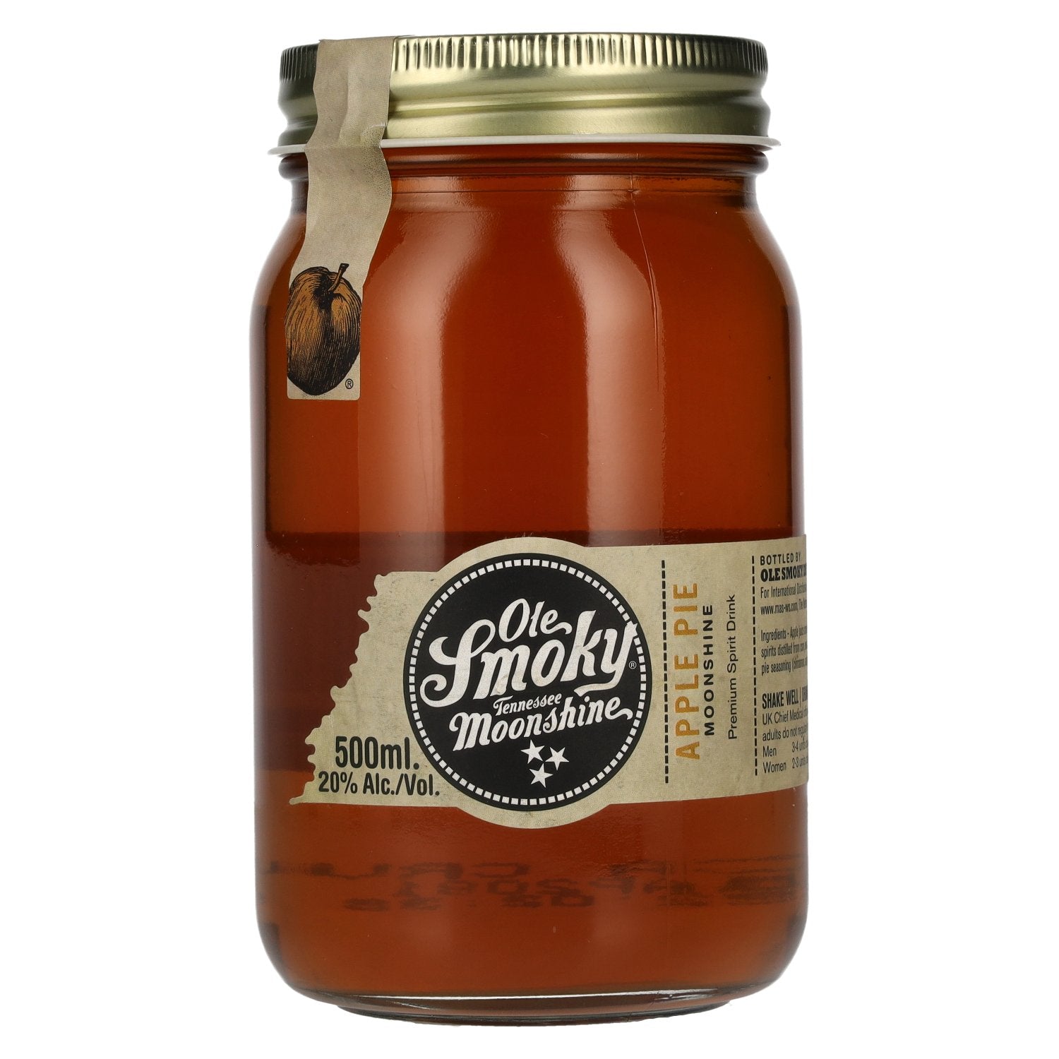 Ole Smoky Tennessee Maneschijn APPLE PIE 20% Vol. 0,5l