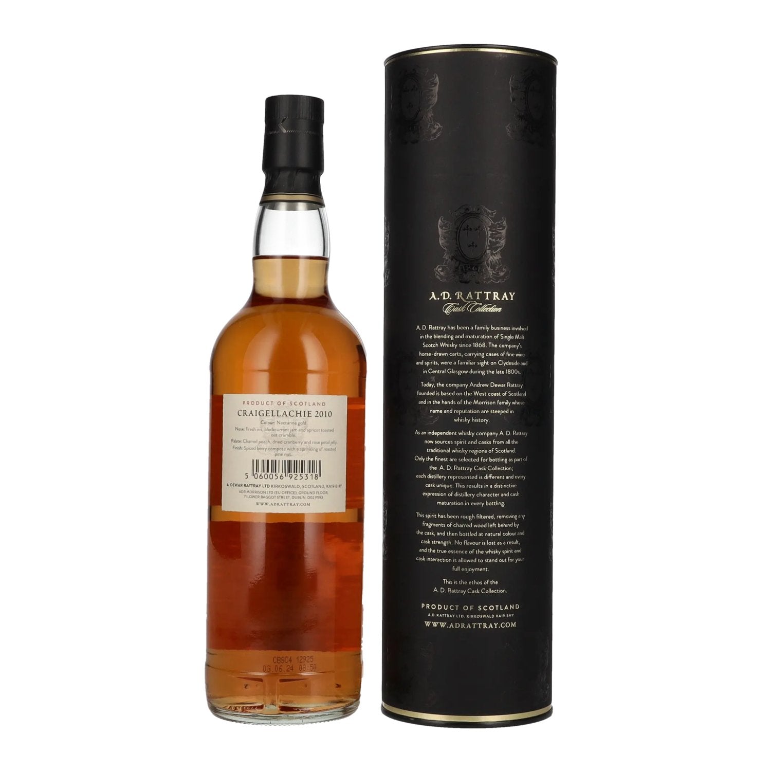 A.D. Rattray 14 Years Old CRAIGELLACHIE Burgundy Wine Finish Whisky 2010 57,1% Vol. 0,7l in Geschenkbox