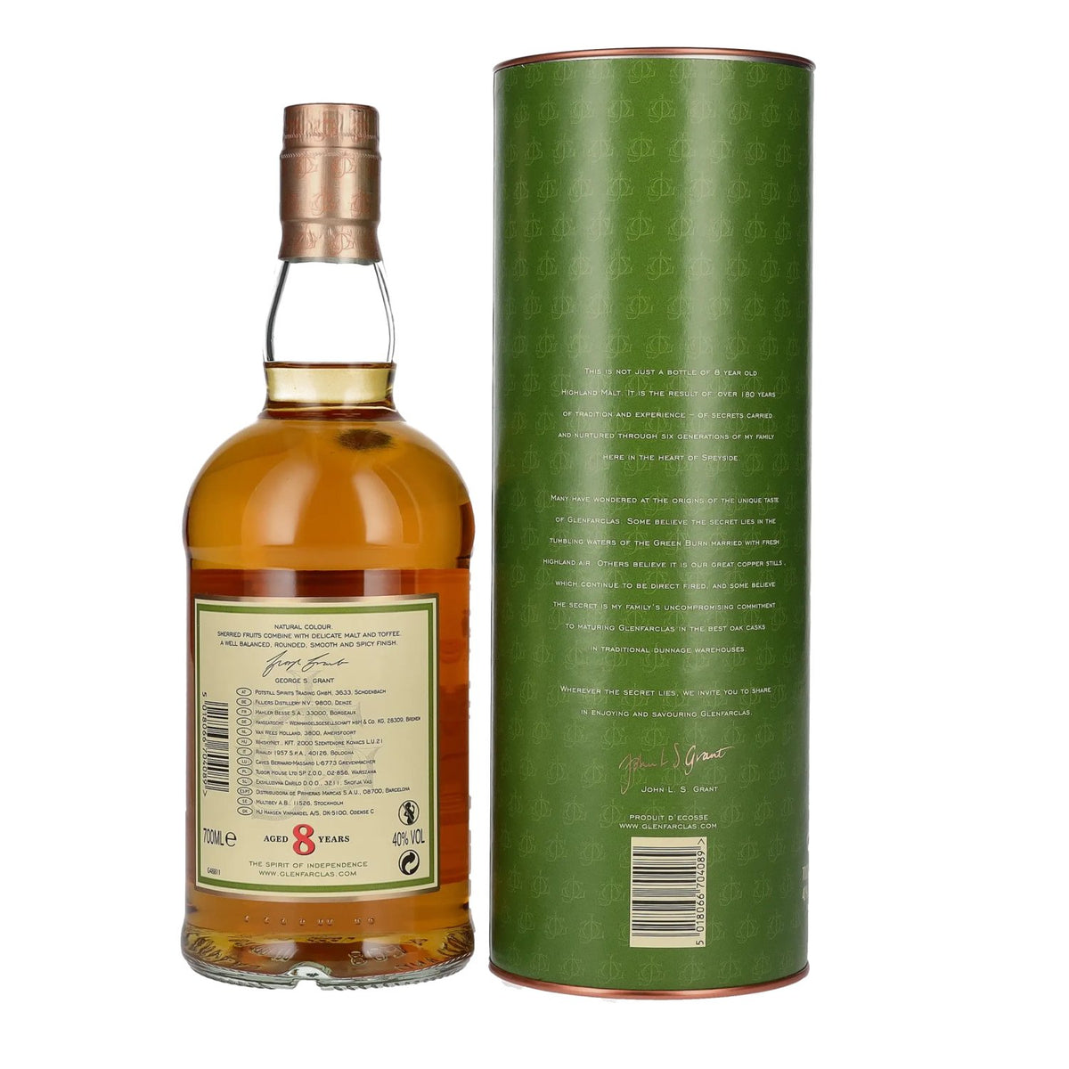 Glenfarclas 8 ans d'âge, whisky single malt des Highlands, 40 % vol., 0,7 l, dans un coffret cadeau