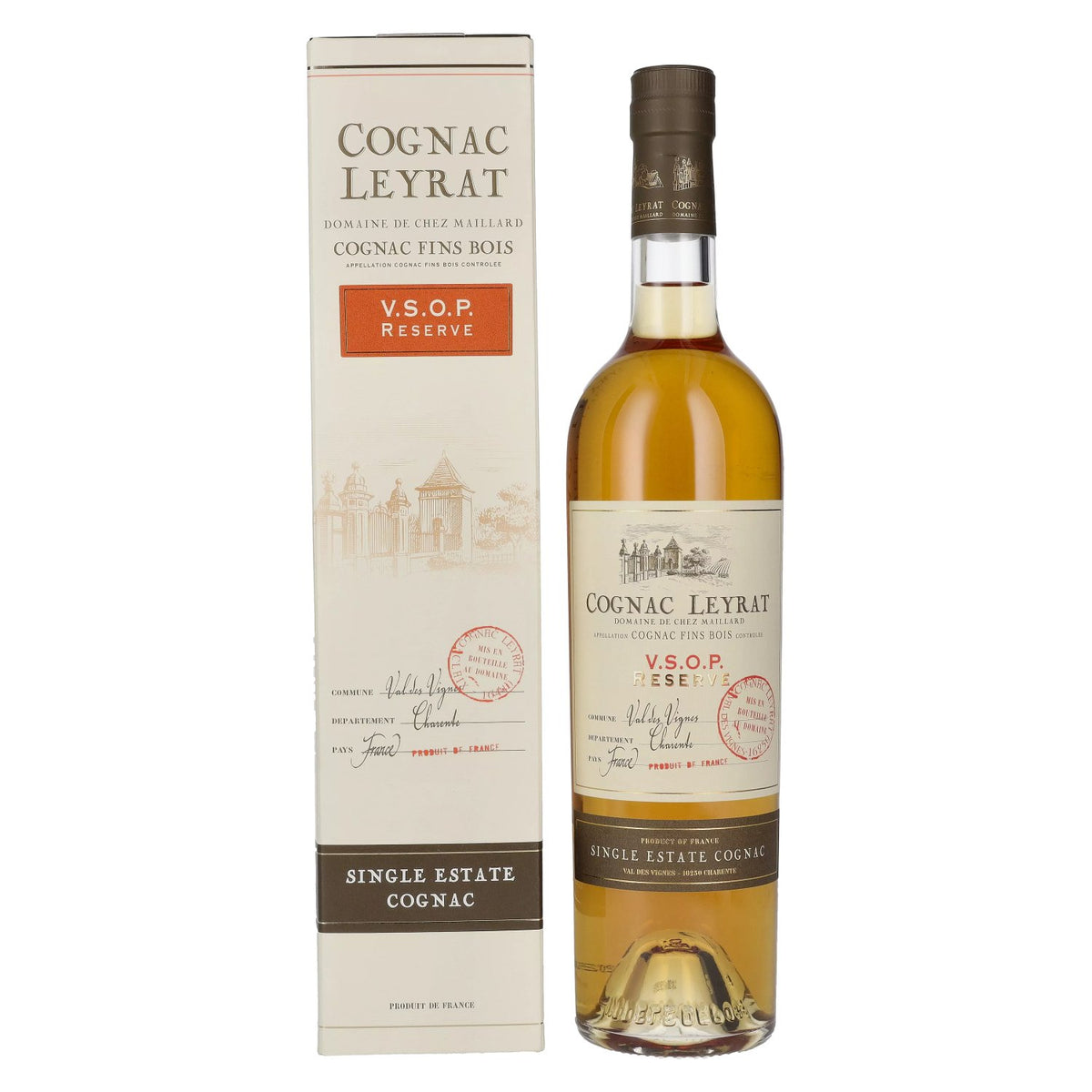 Cognac Leyrat V.S.O.P. Réserve Single Estate Cognac 40% vol. 0,7 l in geschenkverpakking