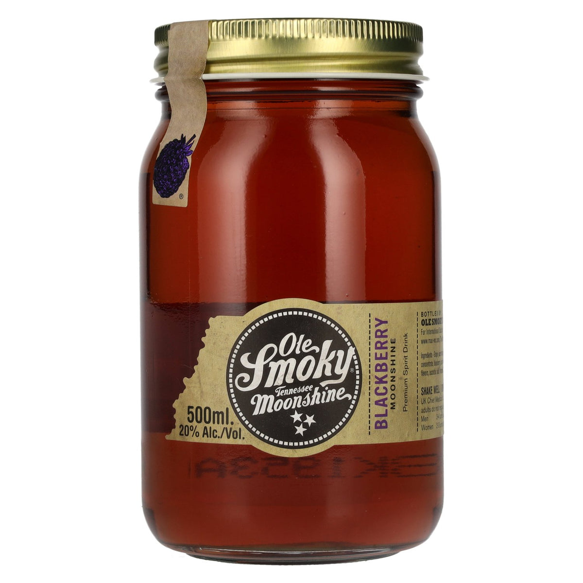 Ole Smoky Tennessee Moonshine BLACKBERRY 20% vol. 0,5 l