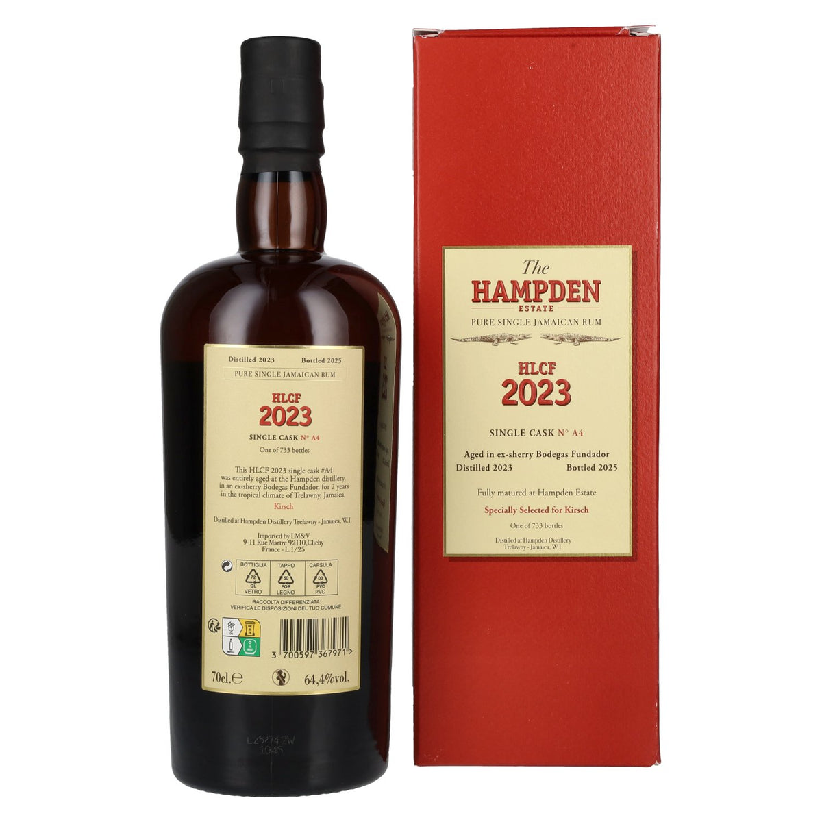 Hampden HLCF Sherry Bodegas Fundador Pure Single Cask Jamaicaanse rum 2023 64,4% vol. 0,7 l in geschenkverpakking