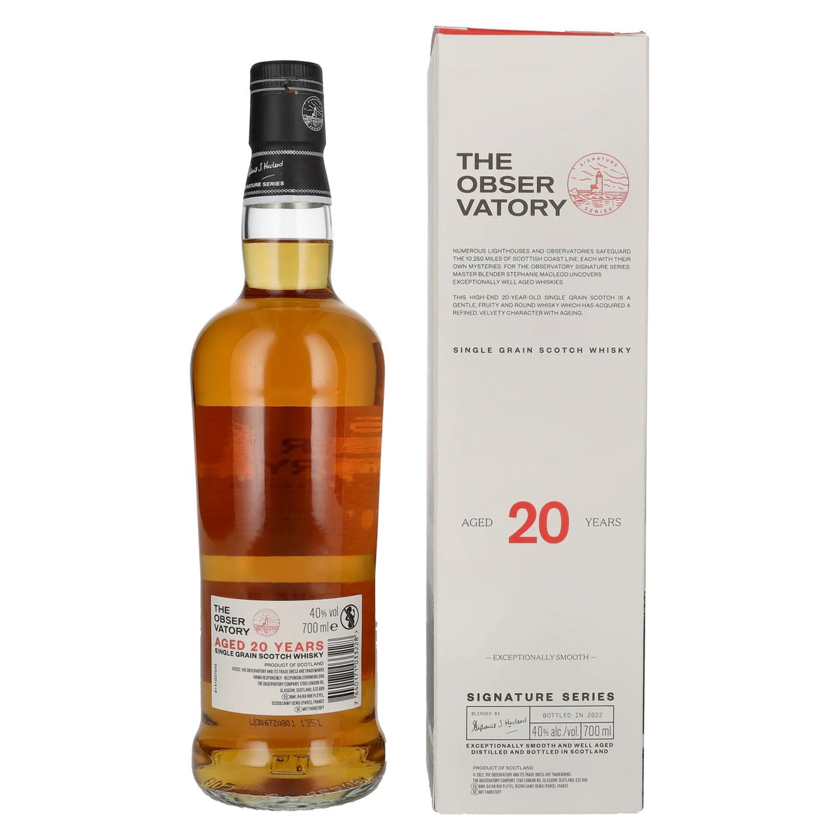 The Observatory 20 Years Old Single Grain Signature Series 40% vol. 0,7 l in geschenkverpakking