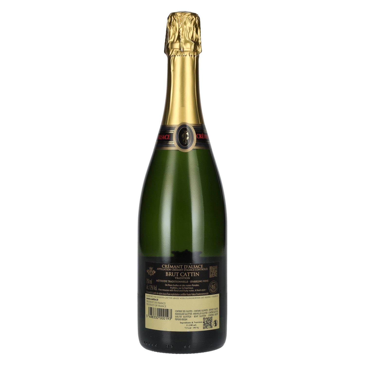 Crémant d'Alsace Brut Cattin Méthode Traditionnelle 12% Vol. 0,75l
