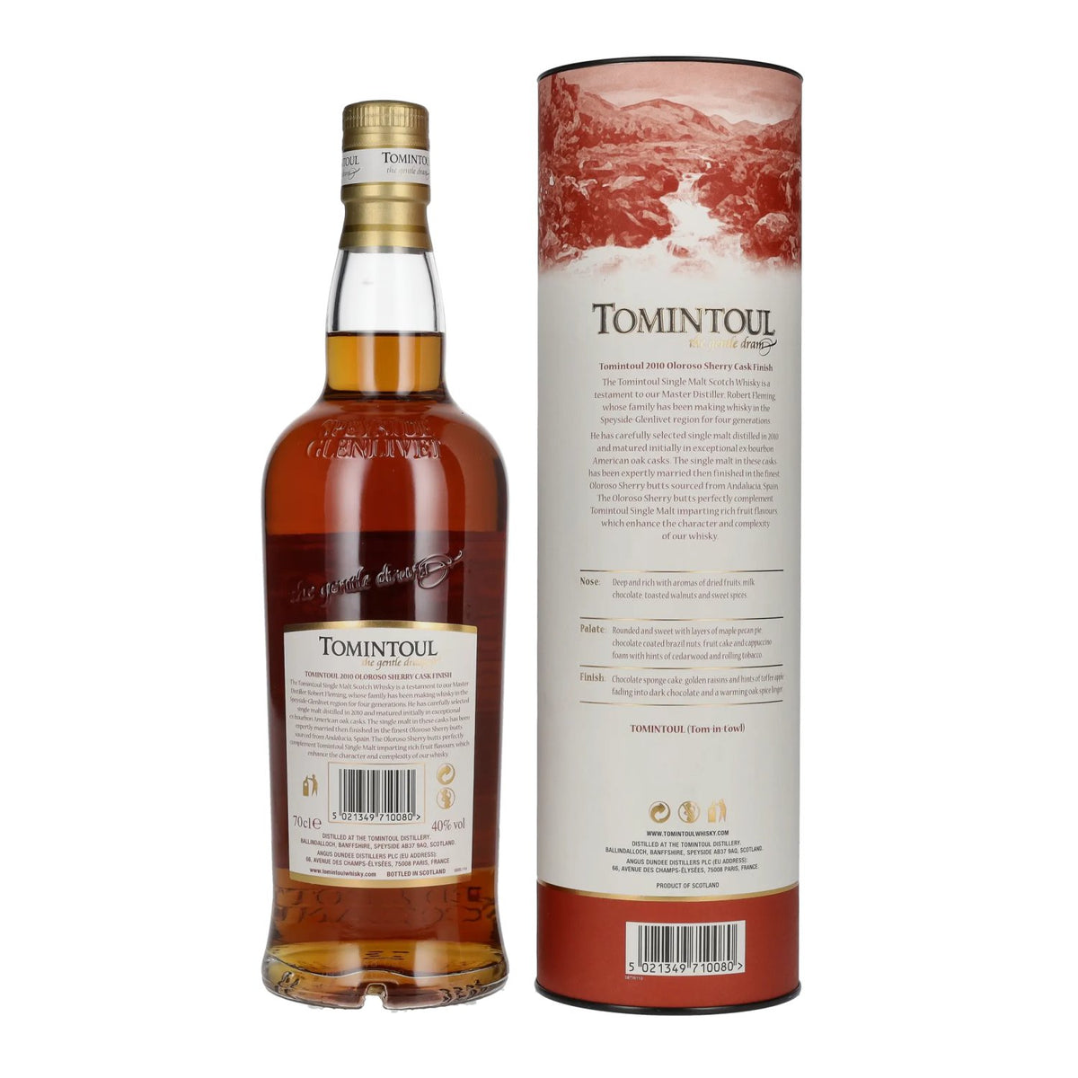 Tomintoul 12 Years Old OLOROSO SHERRY CASKS Finish Limited Edition 2010 40% Vol. 0,7l in Geschenkbox