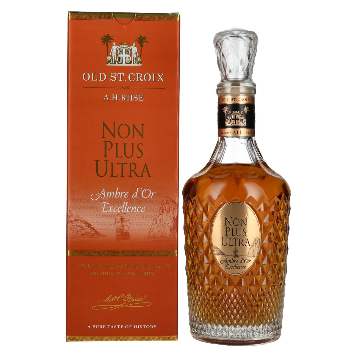 Old St. Croix A.H. Riise NON PLUS ULTRA Ambre d'Or Excellence 42% vol. 0.7l in a gift box