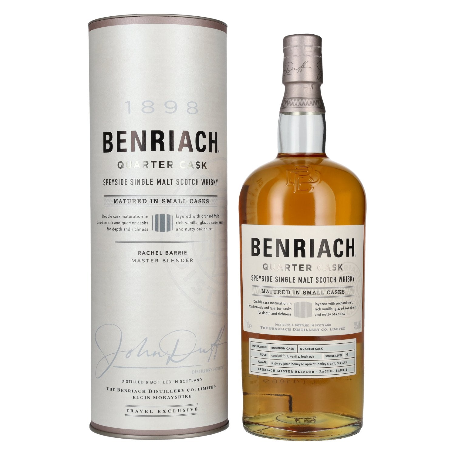 De BenRiach CLASSIC QUARTER CASKS Single Malt Scotch Whisky 46% Vol. 1l in geschenkverpakking