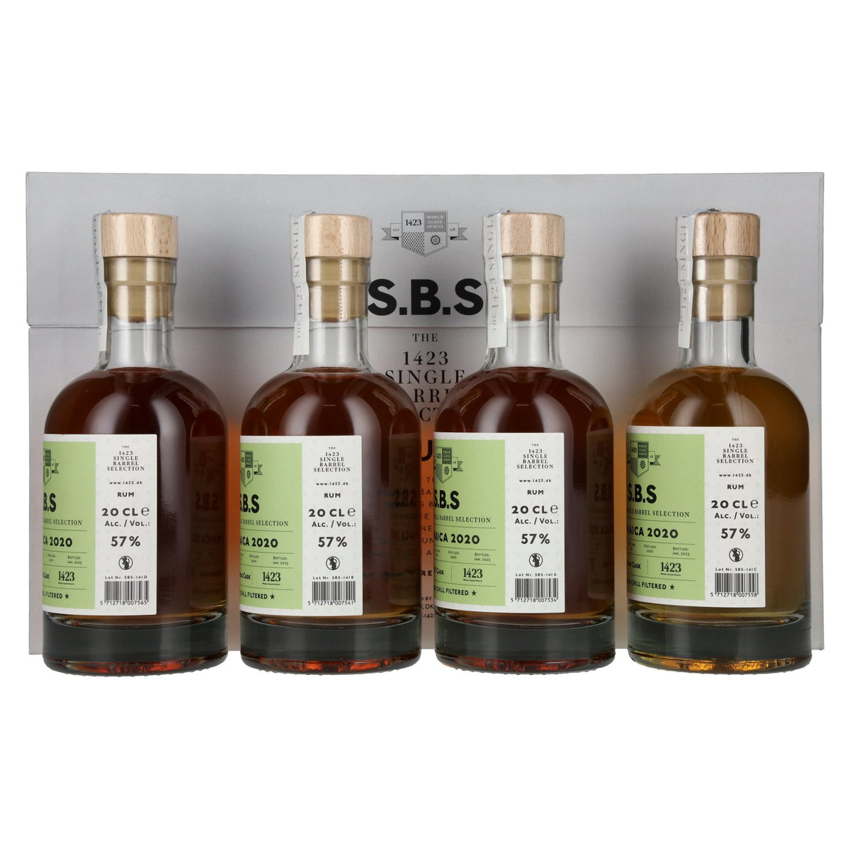 1423 S.B.S JAMAICA Experimental Cask Series 2020 57% vol. 4 x 0.2 l in a gift box