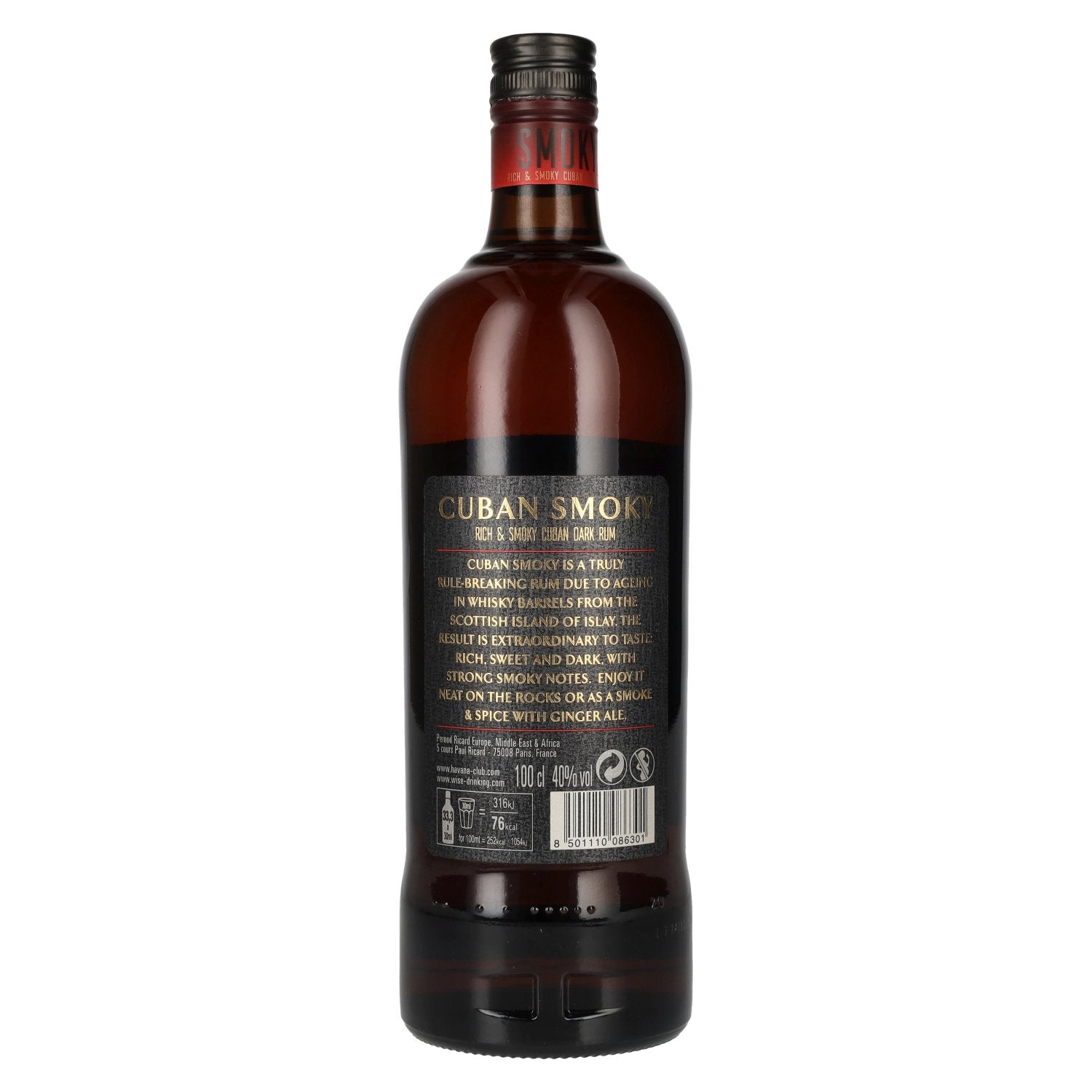 Havana Club Smoky Cuban Dark Rum 40% vol. 1l