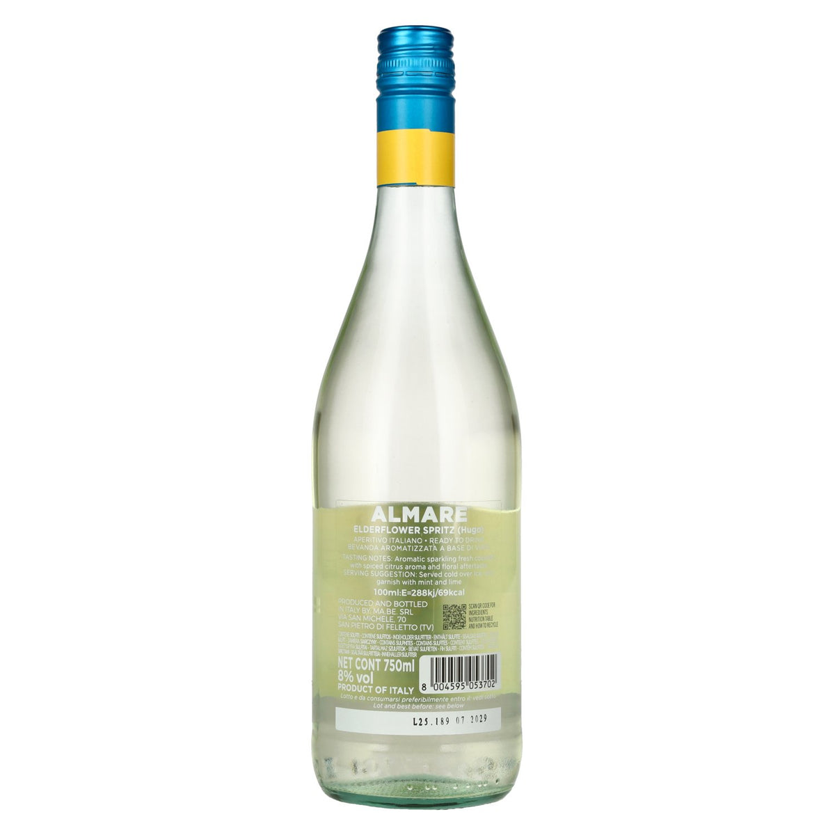 Spritz Almare HUGO Elderflower &amp; Lemon Aperitivo 8% ABV 0.75l