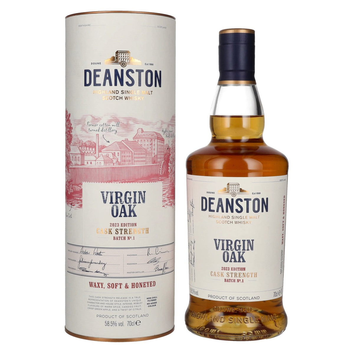 Deanston VIRGIN OAK Highland Single Malt Cask Strength Batch nr. 1 Editie 2023 58,5% vol. 0,7 l in geschenkverpakking