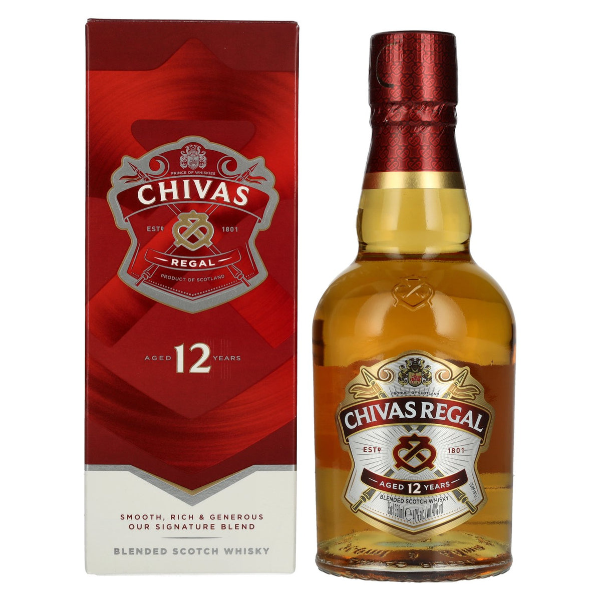 Chivas Regal 12 Years Old Blended Scotch Whisky 40% ABV, 0.35 l, in a gift box