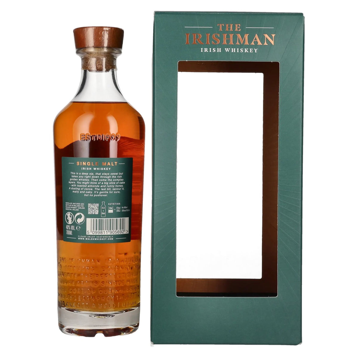 The Irishman SINGLE MALT Irish Whiskey 40 % vol., 0,7 l, dans un coffret cadeau