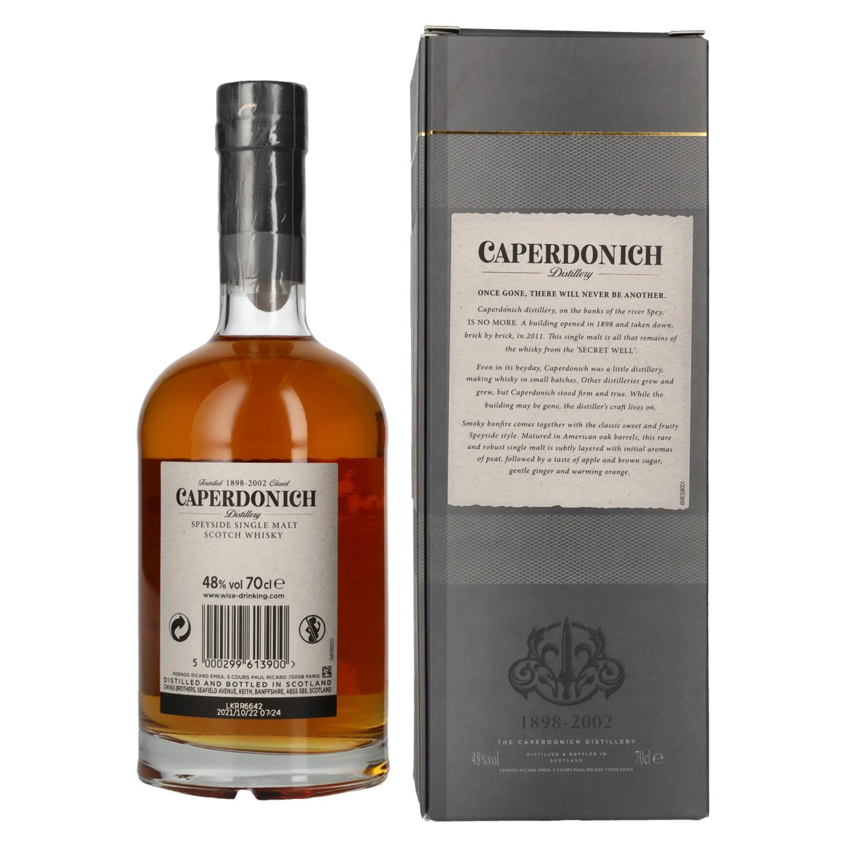 Caperdonich 18 Years Old Peated Speyside Single Malt Scotch Whisky #005 48% vol. 0.7 l in a gift box