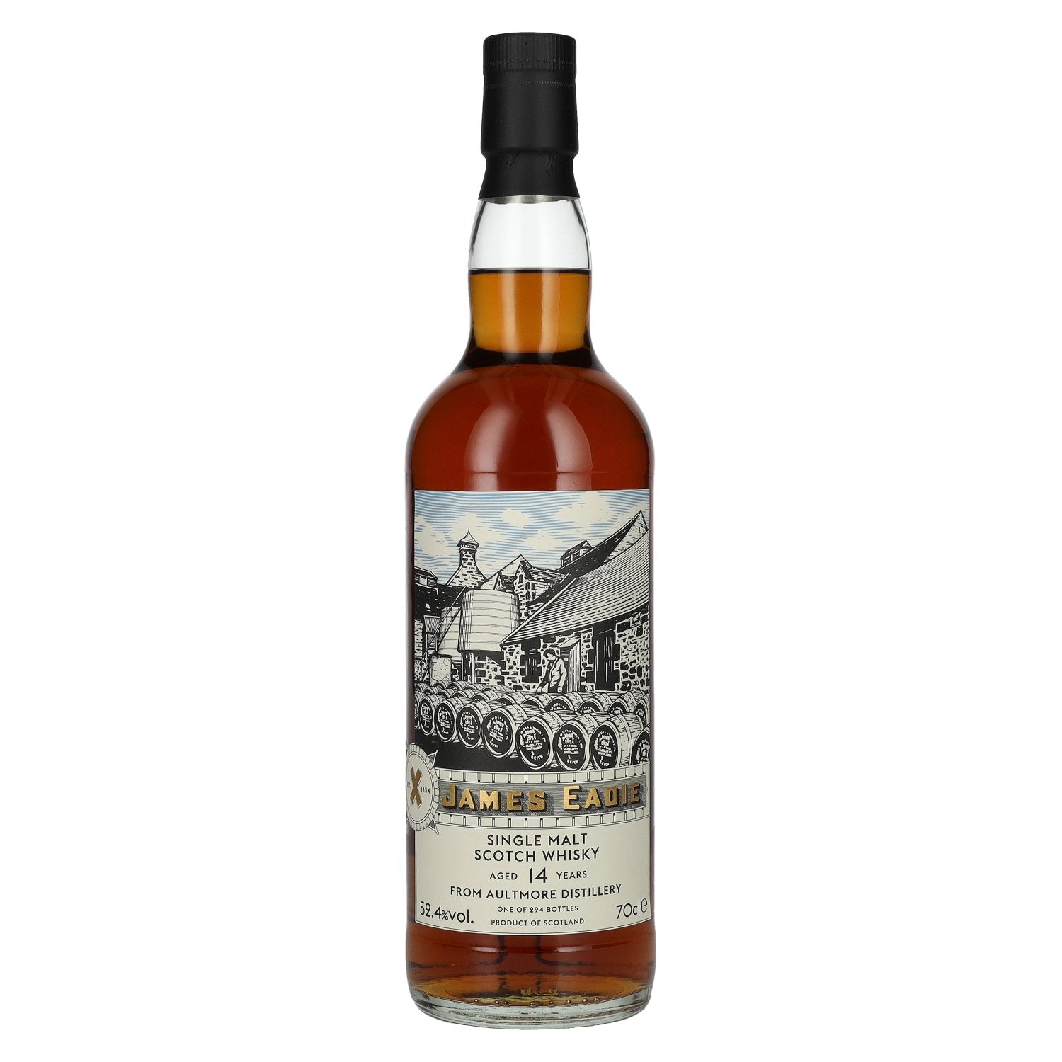 James Eadie Aultmore 14 Jaar Oude Single Malt #306108 52,4% Vol. 0,7l